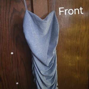 Sparkling Blue Draped Dress